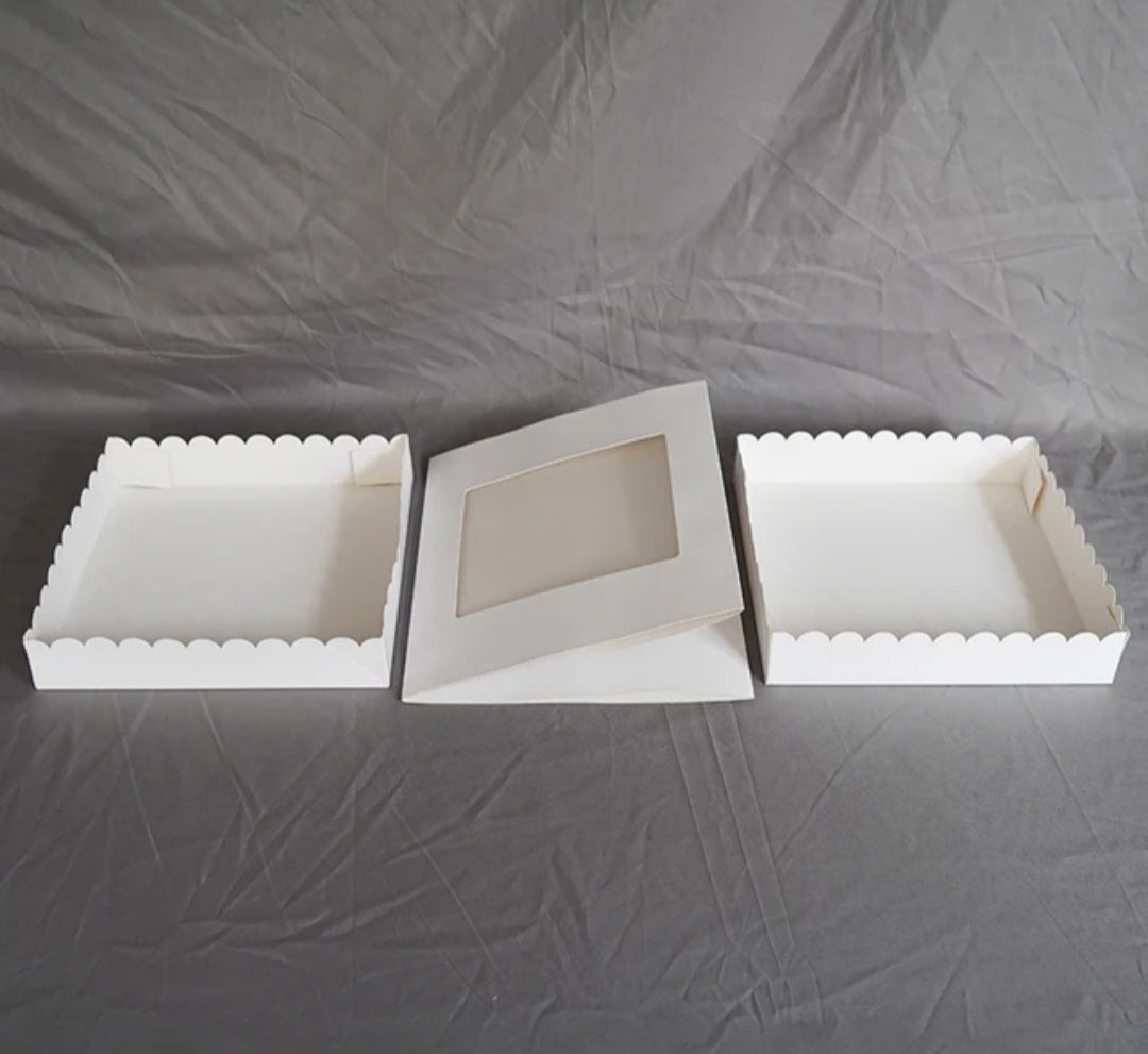 Pack of 10. 12x14 inch white cake box